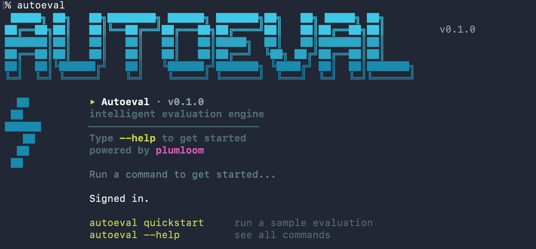 Autoeval running in a terminal